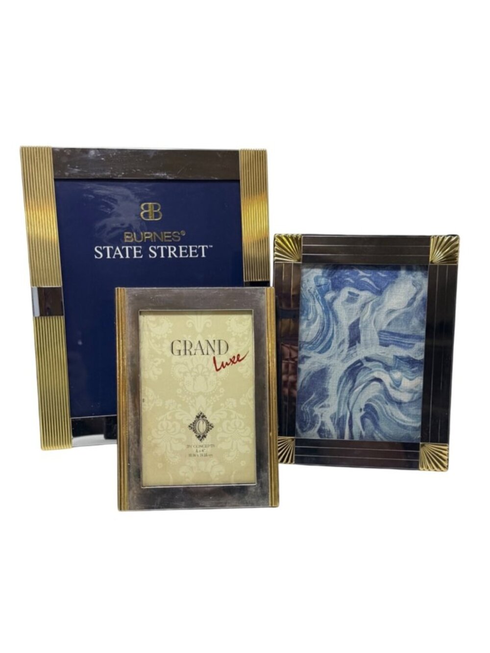 Vintage Brass Silver‎ Photo Frame Set Mixed Metal 8x10 5x7 4x6 Frames 1990s